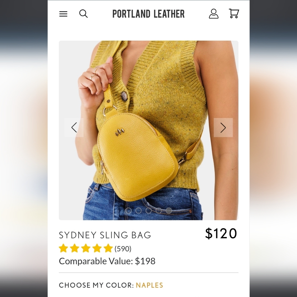 Portland Leather PLG Sydney Sling Bag Naples - Picture 6 of 9